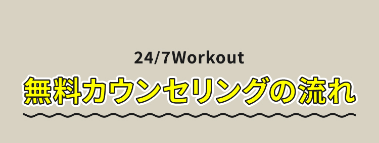 24/7Workout 無料カウンセリングの流れ